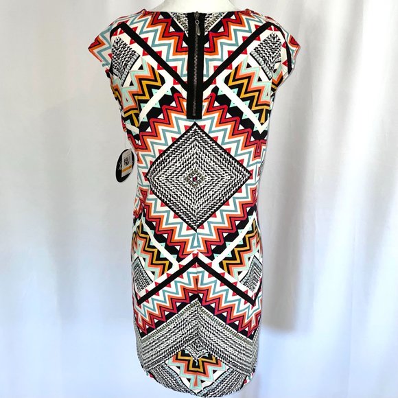 New BeBop Geometric Print Sleeveless Shift Mini Dress Multicolor Size Small - Picture 7 of 16